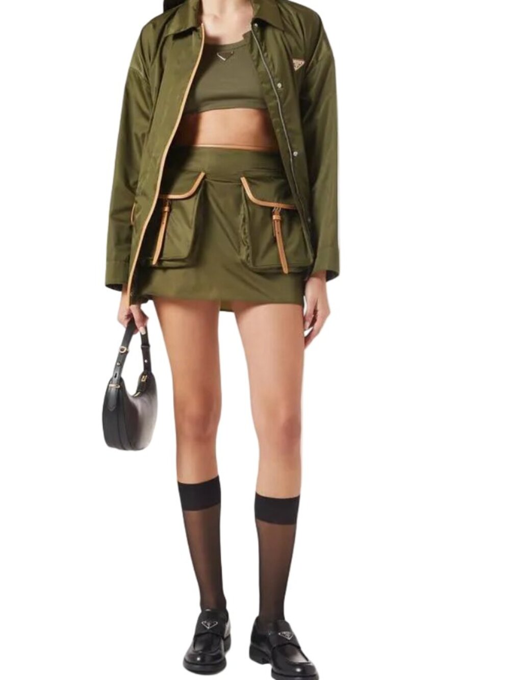 Prada-Mini Nylon Skirt Sz-42